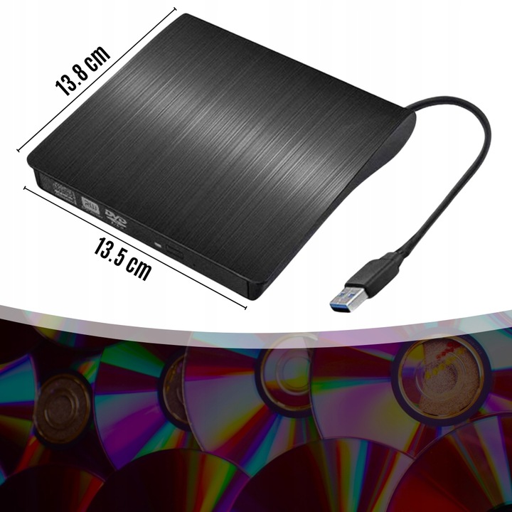 NAPĘD CD-R/DVD-ROM/RW ZEWNĘTRZNY USB 3.0 NAGRYWARKA PRZENOŚNY ODTWARZACZ