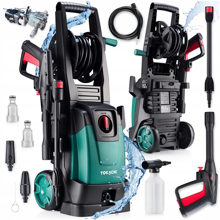 SAMOSSĄCA MYJKA CIŚNIENIOWA MOCNA POMPA 2000W TURBO DYSZA L6 ZWIJACZ