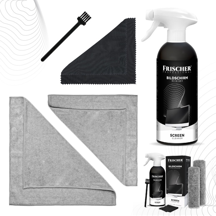 PŁYN DO CZYSZCZENIA EKRANÓW TV LCD LCD MONITORÓW ZESTAW Z MIKROFIBRĄ x3