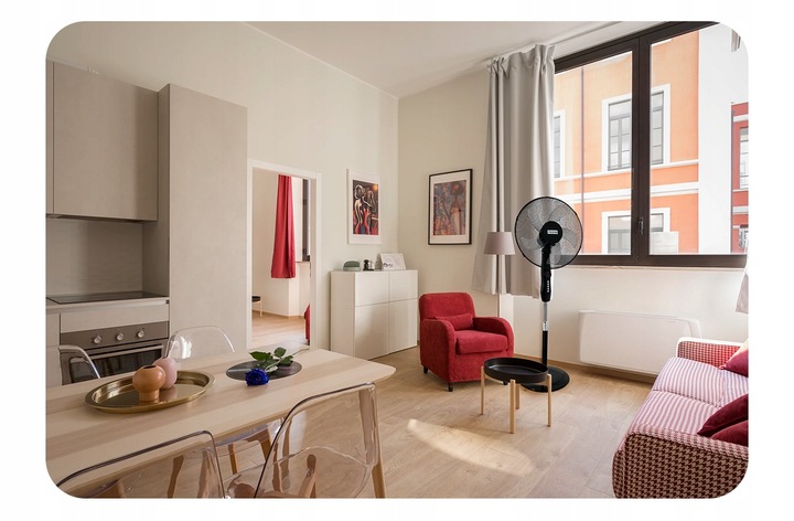 Wentylator podłogowy HAXON DAX wiatrak stojący 5 łopatek timer + pilot