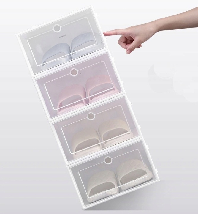 10 x PUDEŁKO POJEMNIK ORGANIZER NA BUTY Z KLAPĄ