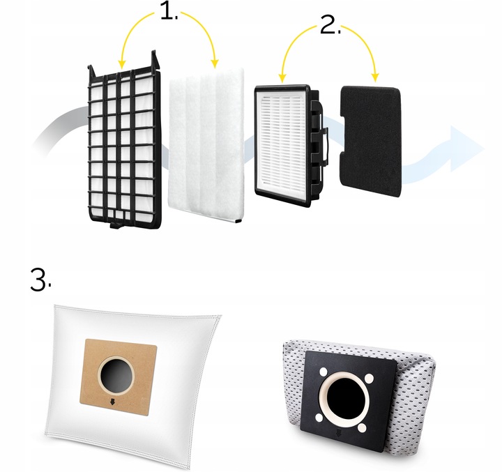 Odkurzacz workowy Cichy Yoer HEPA +6 szczotek INTELIGENTNY +PILOT