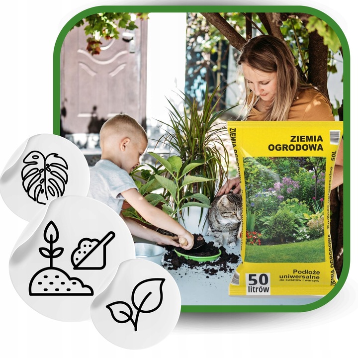 Ziemia Uniwersalna Ogrodowa 50 L Podłoże do kwiatów warzyw EKAGRO