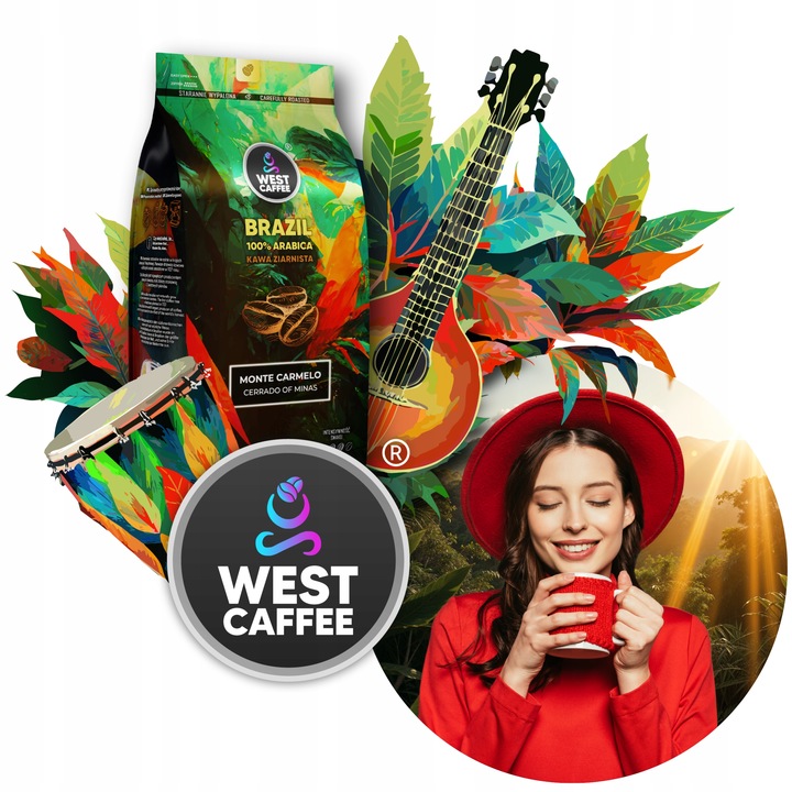 Kawa ziarnista Brazylia 1kg Świeżo Palona - 100% Arabica - Monte Carmelo