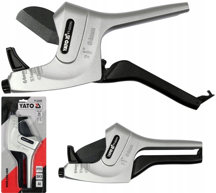 YATO OBCINAK NOŻYCE STALOWE OSTRZA DO RUR PCV PP PE PU PESZLI 64MM YT-22295