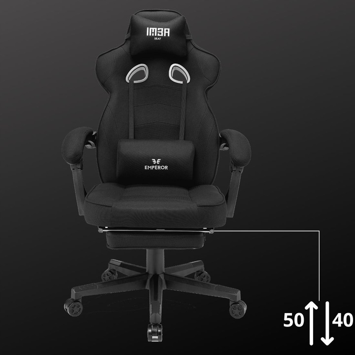 Fotel gamingowy biurowy krzesło gracza Emperor czarnyTkanina