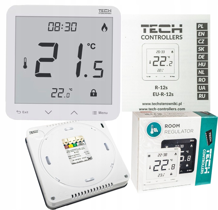 STEROWNIK REGULATOR TERMOSTAT POKOJOWY BIAŁY R-12S DO LISTWY L-X
