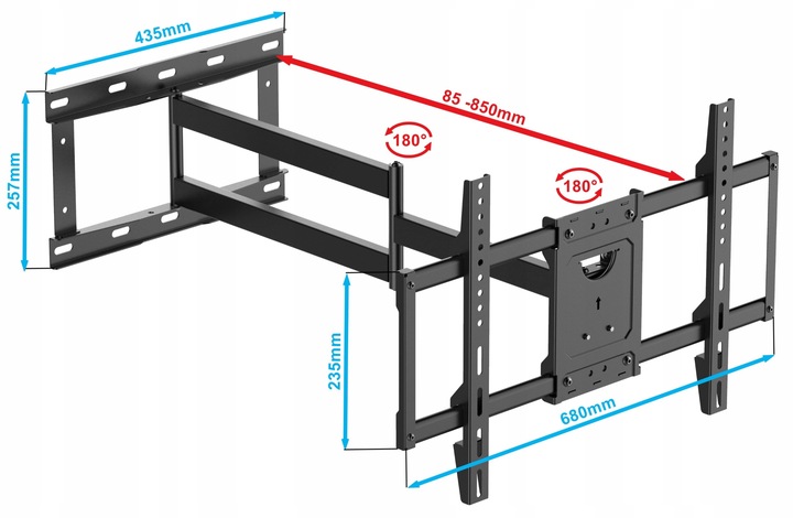 Uchwyt TV Dlugie ramie 85cm Wieszak do Telewizora 32-64 cale narożny