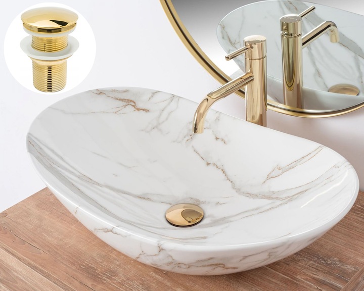 ZŁOTY KLIK KLAK KOREK AUTOMATYCZNY DO UMYWALKI BEZ PRZELEWU