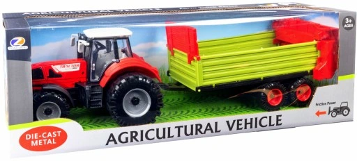 Duży Traktor z Przyczepą Ciągnik NAPĘD Ruchome elementy