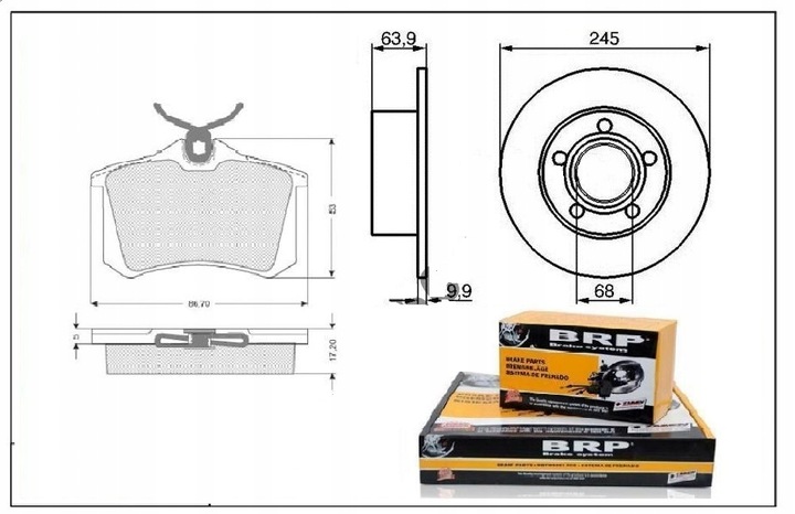 Tarcze Hamulcowe + Klocki TYŁ Audi A6 C5 VW Passat B5 B5 FL Skoda Superb I