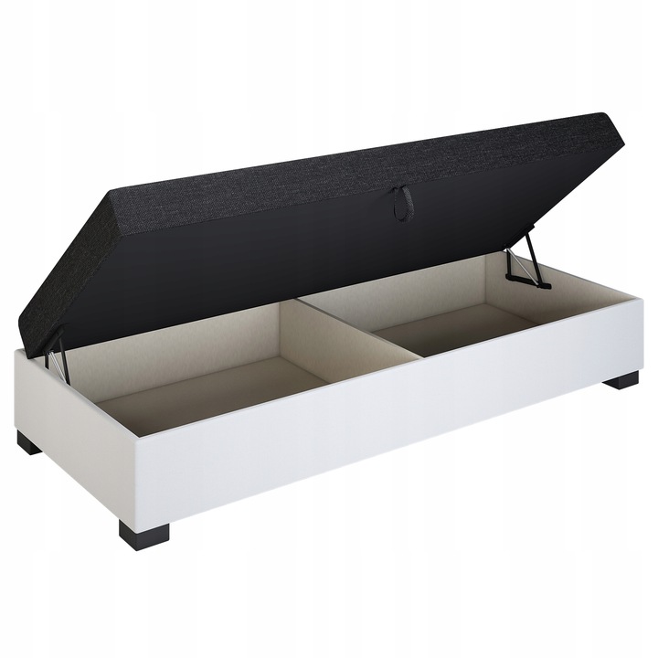 Tapczan Jednoosobowy Łóżko 80x195cm z Pojemnikiem na Pościel +