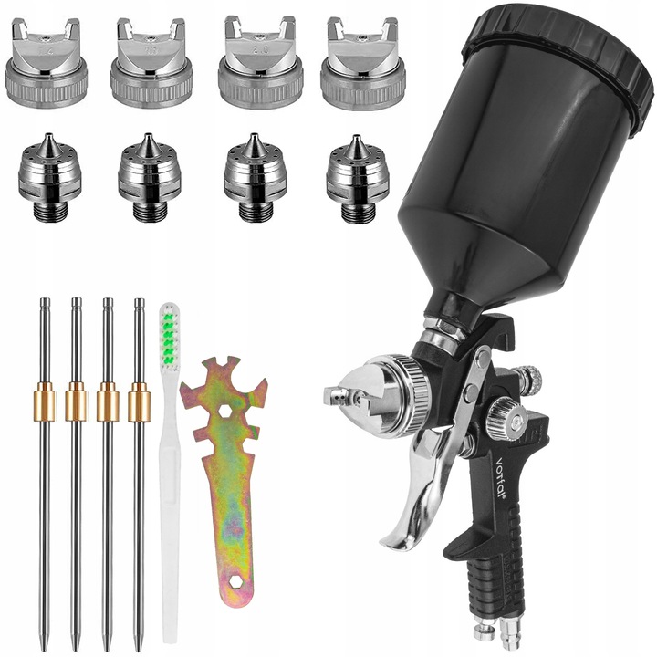 PISTOLET LAKIERNICZY DO MALOWANIA 1.3 1.4 1.7 2.0MM HVLP 4 DYSZE