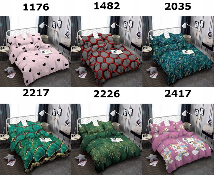 Pościel 160x200 + 2 Poszewki Komplet 3- Częściowy Kwiaty 3D Wiele Wzorów