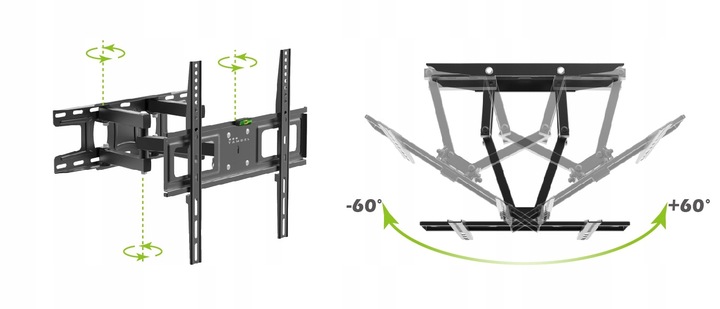 UCHWYT DO TELEWIZORA 26-65 CALI SOLIDNY OBROTOWY REGULOWANY EXTRA