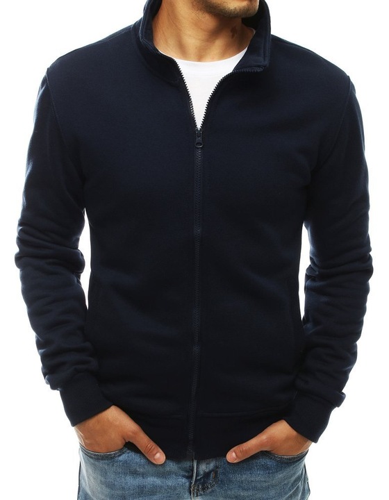 ROZPINANA BLUZA MĘSKA BEZ KAPTURA GRANATOWA bx4567 - XL