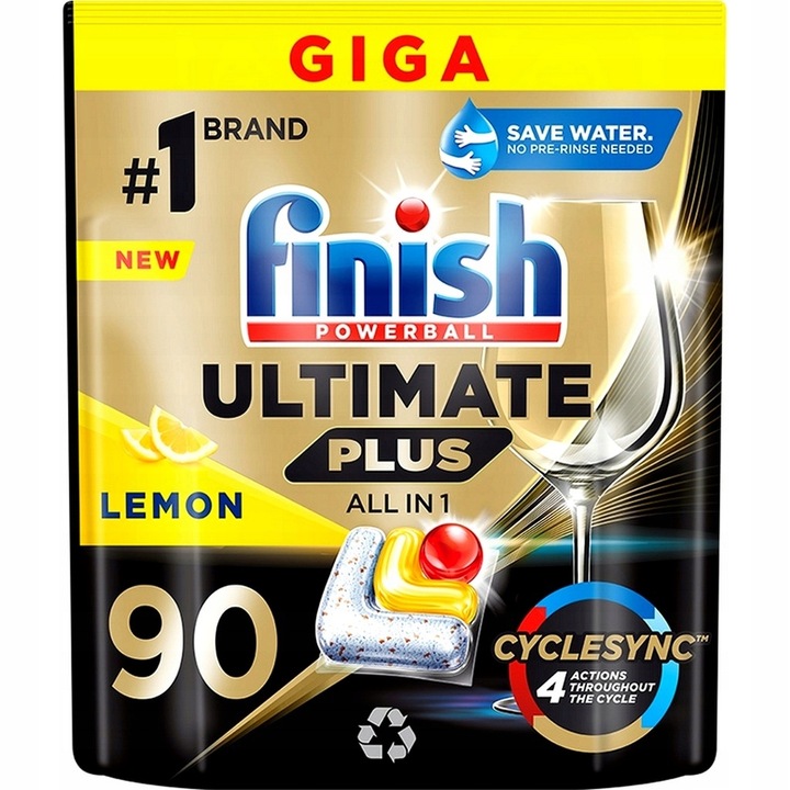 Kapsułki do zmywarki FINISH 90szt Ultimate Plus All in 1 Tabs Lemon