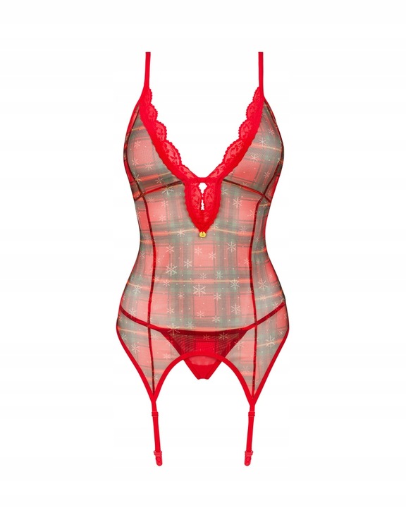 Seksowna bielizna świąteczna Obsessive Jollymore gorset wyszczuplający XS/S