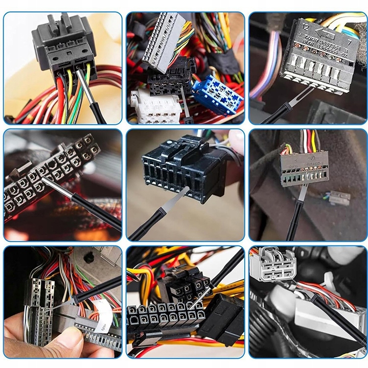 ZESTAW 100SZT KLUCZE WYJMAKI DO PINÓW KONEKTORÓW KOSTEK DEMONTAŻ