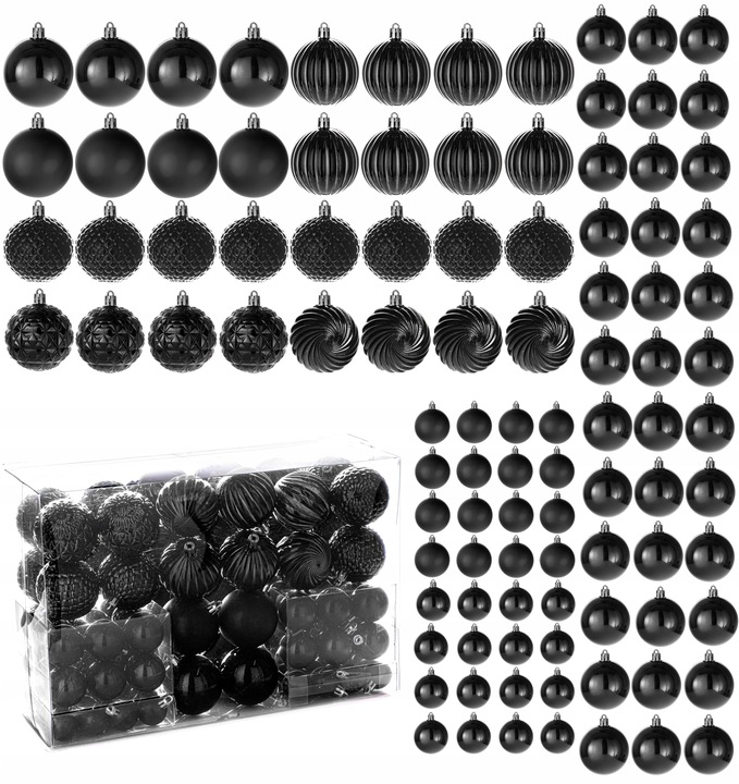 BOMBKI CHOINKOWE nietłukące ZESTAW 100szt piękny zestaw ŚWIĘTA