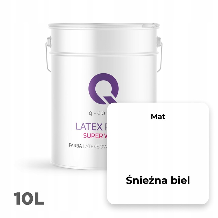 Biała Farba Do Ścian Lateksowa Super Biała 10L Głęboki Mat Czysta Biel