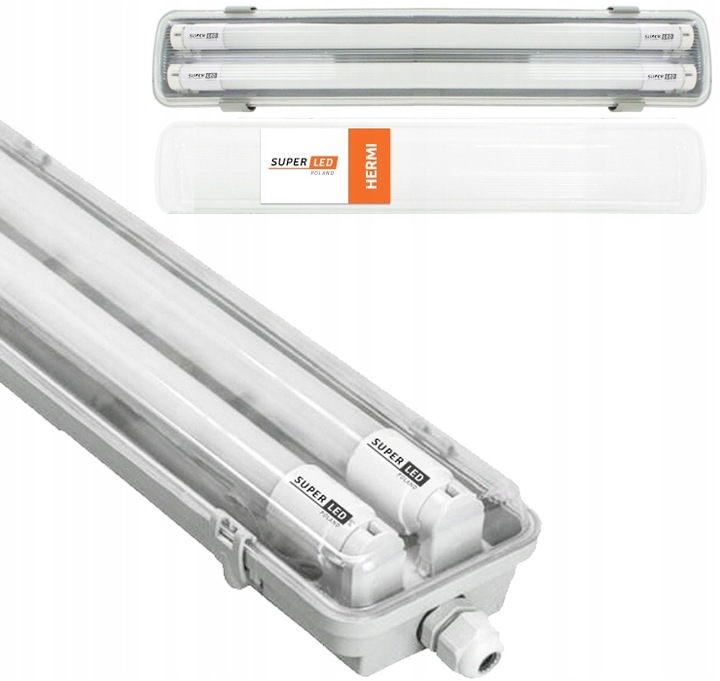 Oprawa hermetyczna lampa 60cm + 2x Świetlówki LED