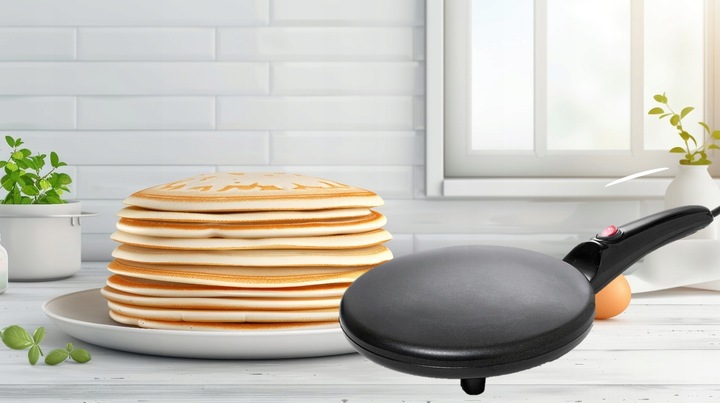 NALEŚNIKARKA ELEKTRYCZNA PATELNIA ELEKTRYCZNA CZARNA 20CM 700W