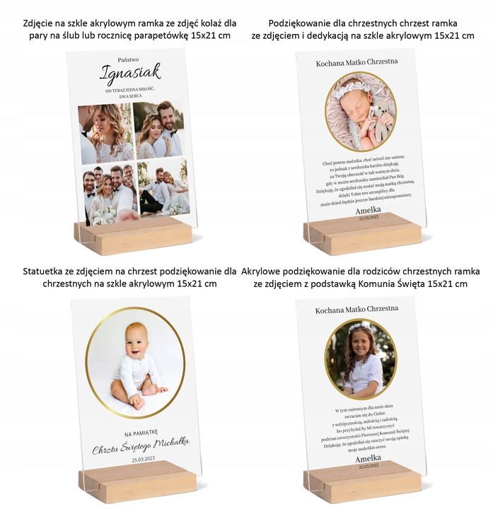 Podziękowanie prezent dla rodziców na ślub Wasze zdjęcie na szkle w 1 dzień
