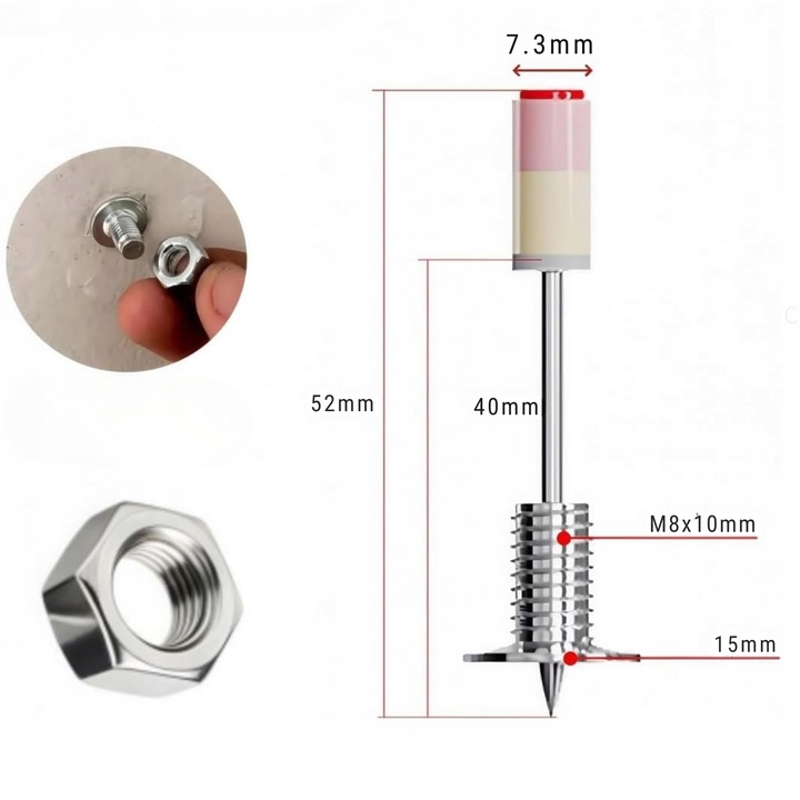 100x Gwoździe do pistoletu do betonu metalu drewna gwoździarki Gwint
