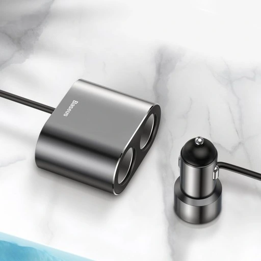 BASEUS ŁADOWARKA SAMOCHODOWA 2x USB/2x ZAPALNICZKA