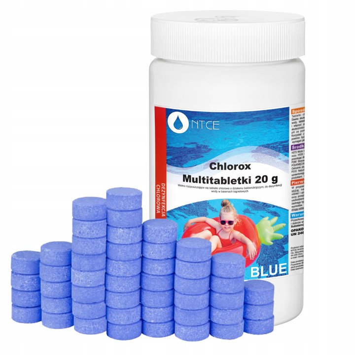 1kg 20w1 CHLOR DO BASENU TABLETKI MULTIFUNKCYJNE Chlorox 50x 20g