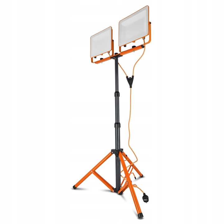 Halogen LED Statyw Budowlany Naświetlacz 2x 100W 10000lm Lampa Na