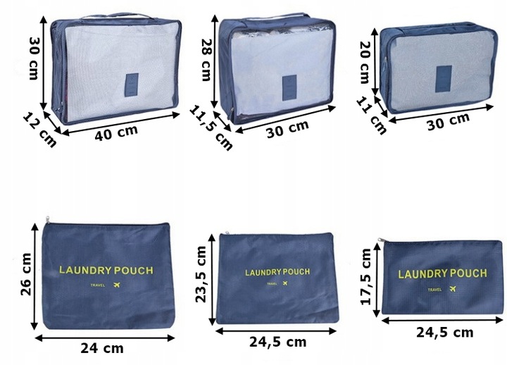 ORGANIZER PODRÓŻNY ETUI DO WALIZKI TORBY NA UBRANIA BUTY ZESTAW SASZETKI