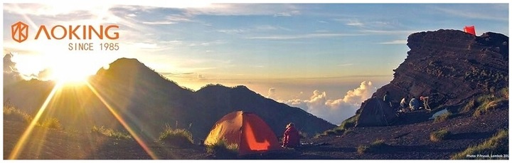 Plecak turystyczny 40l AOKING, niebieski, z miejscem na bukłak