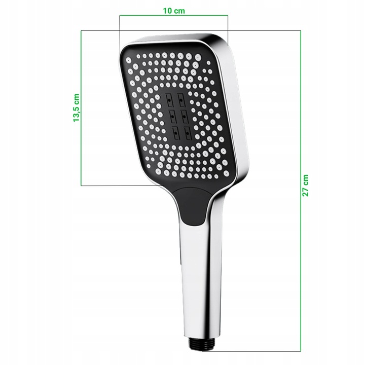 Słuchawka prysznicowa natryskowa 3 funkcje ekologiczna ANTICALC chrom