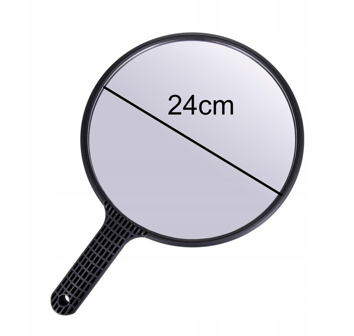 Lustro Lusterko Fryzjerskie Z Rączką Okrągłe Czarne Do Salonu Poniks