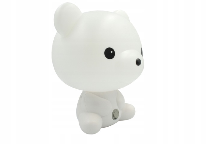 LAMPKA NOCNA DLA DZIECI LED MIŚ BIAŁA DO GNIAZDKA PREZENT