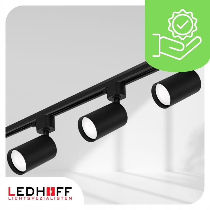 Oświetlenie szynowe Zestaw listwa 2m + 4x lampa GU10 CZARNY