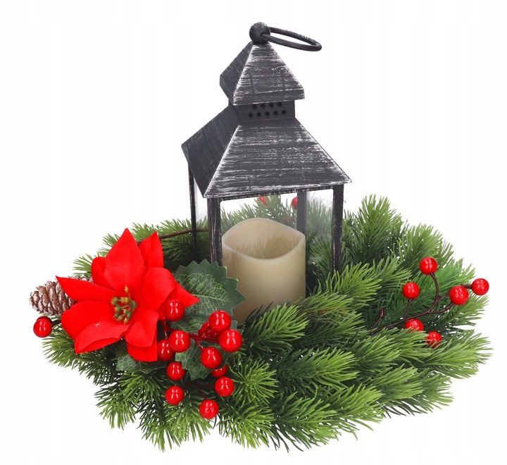 WIANEK ŚWIERKOWY ŚWIĄTECZNY ADWENTOWY STROIK WIENIEC JAK ŻYWY DUŻY PREMIUM