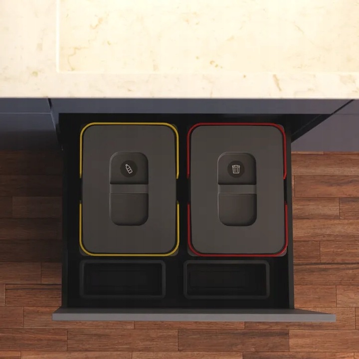 POJEMNIKI REJS DO 60cm 1X15 2X7L DO SEGREGACJI NA ODPADY PRAKTIKO NA