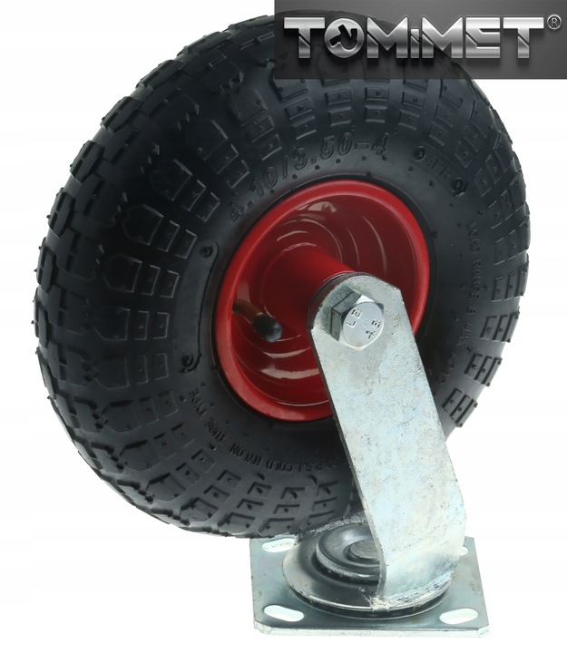 Koło pompowane 250mm 4.10/3.50-4 obrotowe skrętne 150kg wózka