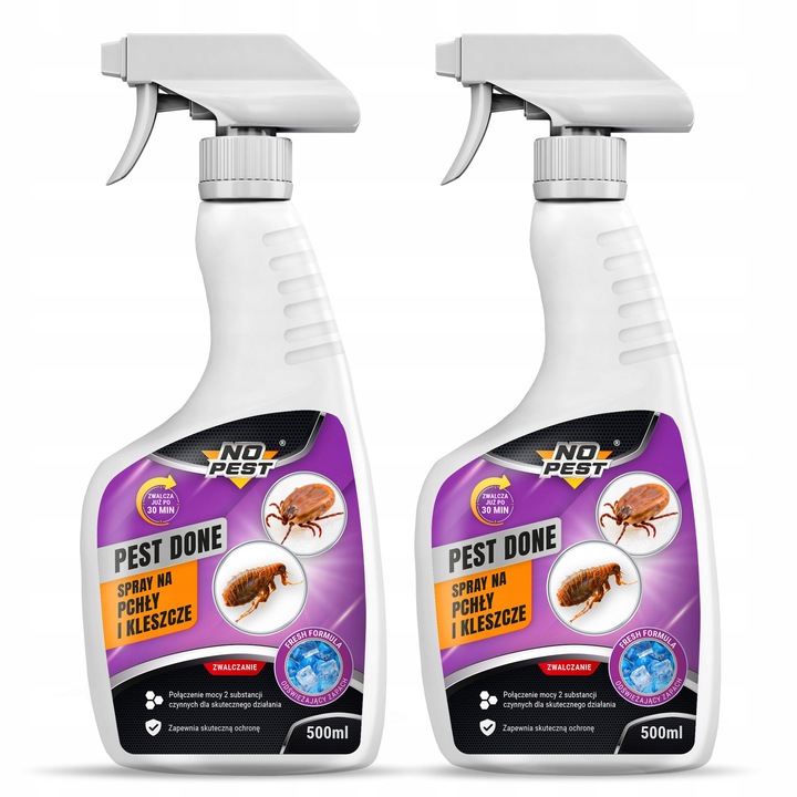 SPRAY ŚRODEK PREPARAT AEROZOL NA PCHŁY CYPERMETRYNA NO PEST PEST DONE