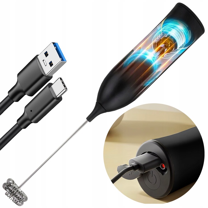 ELEKTRYCZNY SPIENIACZ DO MLEKA RĘCZNY 4W1 MINI UBIJACZKA DO MLEKA KAWY USB
