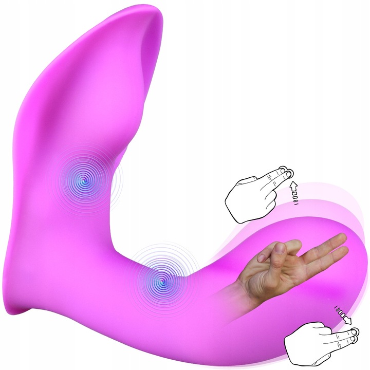 Wibrator z Penisem do Pochwy i Łechtaczki, Motylek do Majtek Na Pilota