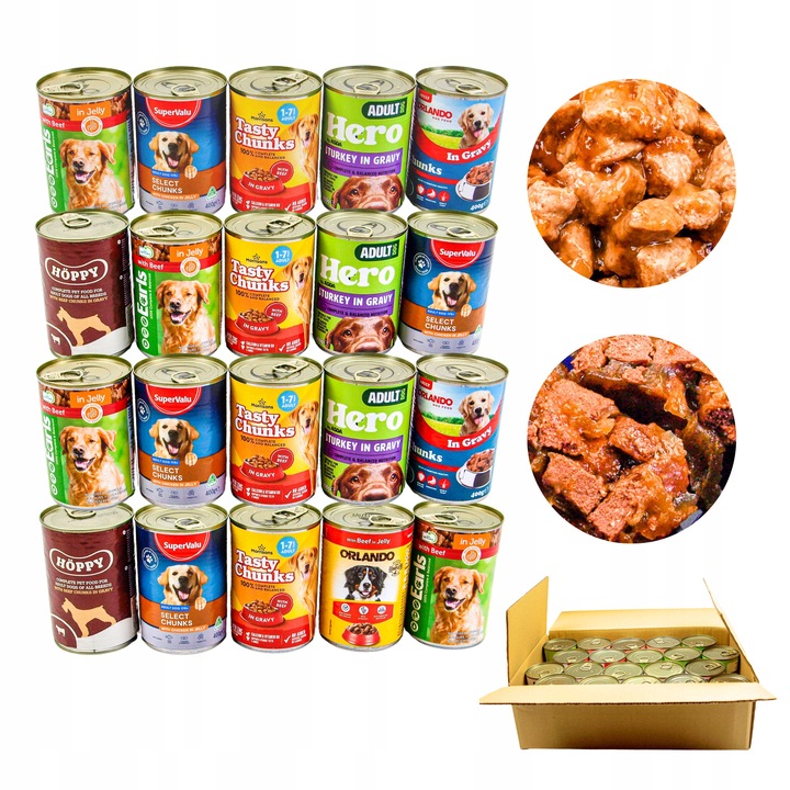 Karma mokra dla psa Puszka Duży Pakiet Mieszany Mix smaków 20 szt x