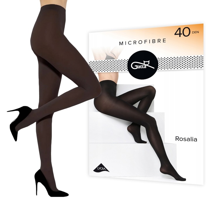 GATTA ROSALIA 40DEN rajstopy gładkie matowe z mikrofibry MOKKA - 3