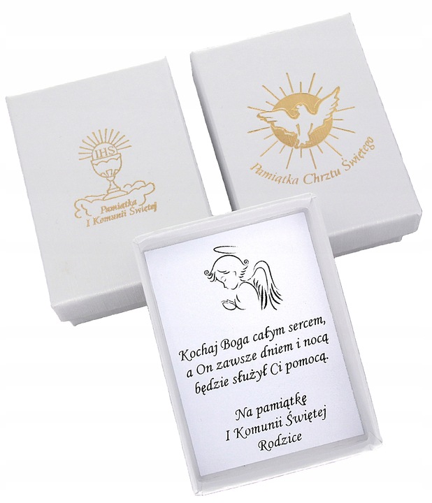 SREBRNY ŁAŃCUSZEK KOMUNIJNY PANCERKA 45CM+ KRZYŻ