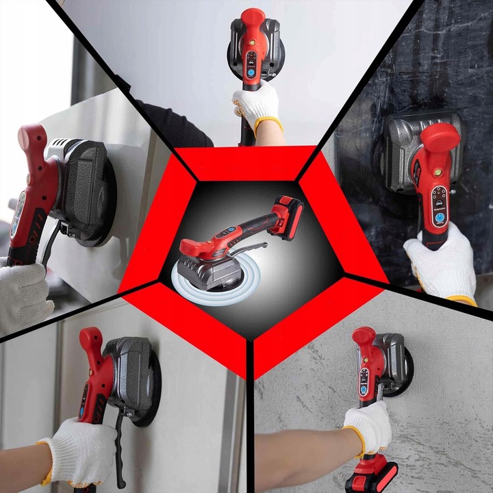 PRZYSSAWKA WIBRUJĄCA DO PŁYTEK WIBRATOR DO POZIOMOWANIA 2xAKU MOCNA