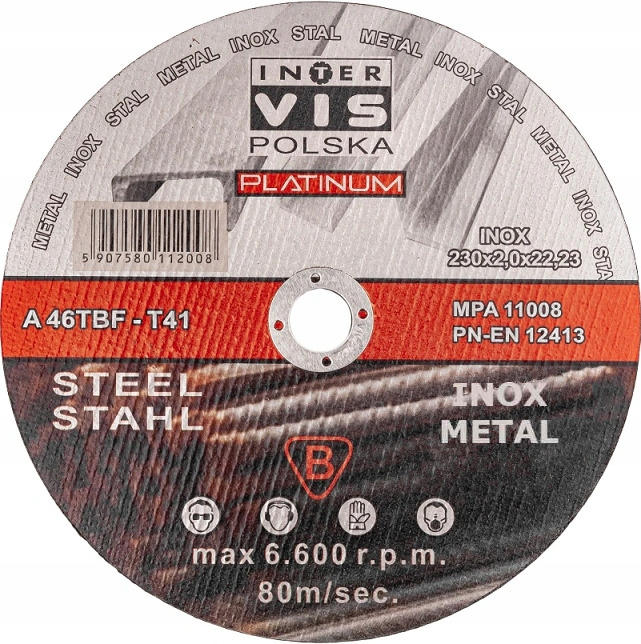 TARCZA DO CIĘCIA METALU 230x2 INOX MOCNE 10 szt