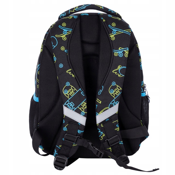Plecak trzykomorowy Astrabag z motywem deskorolek świecących w ciemności